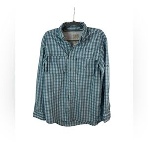 LL bean Men's Tropicwear Shirt, Plaid Long-Sleeve‎ size medium